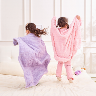 The Belle Bow Blanket 30"x40" - Light Pink