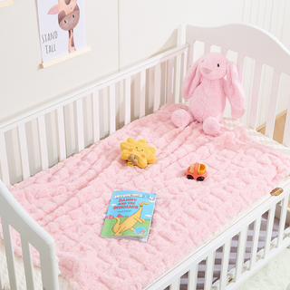 The Belle Bow Blanket 30"x40" - Light Pink