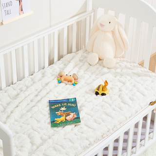 The Belle Bow Blanket 30"x40" - Cream
