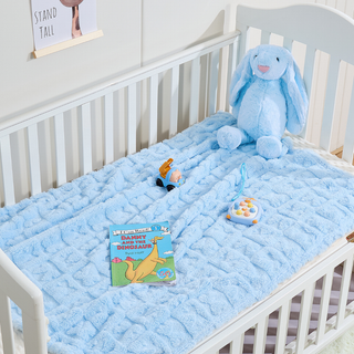 The Belle Bow Blanket 30"x40" - Baby Blue