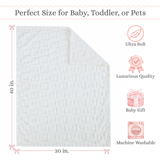 The Belle Bow Blanket 30"x40" - Cream