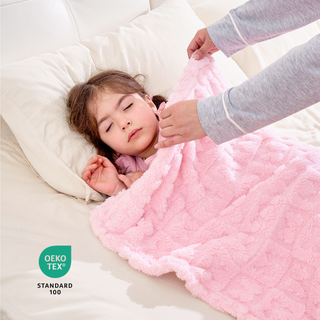 The Belle Bow Blanket 30"x40" - Light Pink