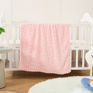 The Belle Bow Blanket 30"x40" - Light Pink