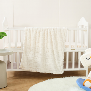 The Belle Bow Blanket 30"x40" - Cream