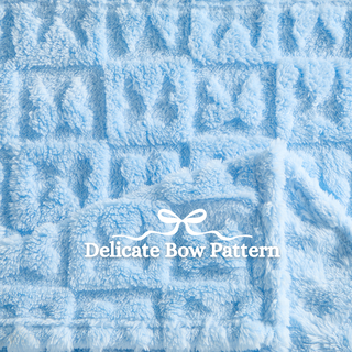 The Belle Bow Blanket 30"x40" - Baby Blue