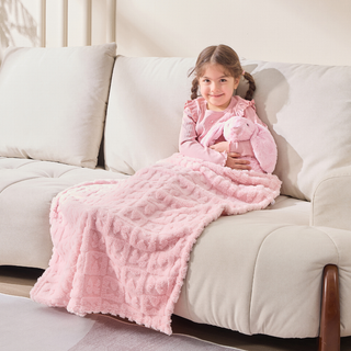 The Belle Bow Blanket 30"x40" - Light Pink