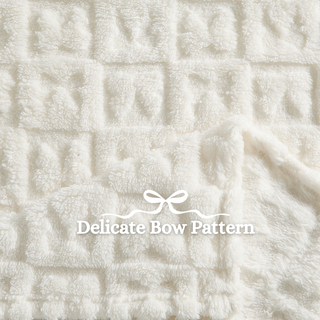 The Belle Bow Blanket 30"x40" - Cream