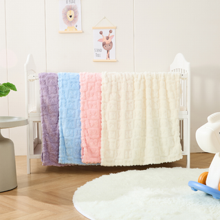 The Belle Bow Blanket 30"x40" - Cream