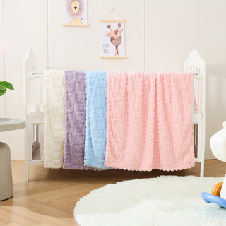 The Belle Bow Blanket 30"x40" - Light Pink