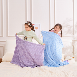 The Belle Bow Blanket 30"x40" - Baby Blue
