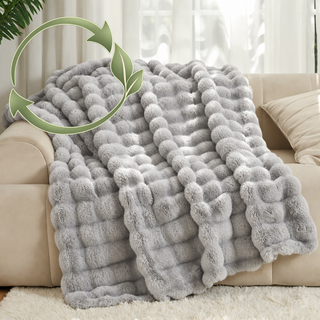 The Malibu Blanket - Pebble Gray (ReFluffed. ReLoved.)